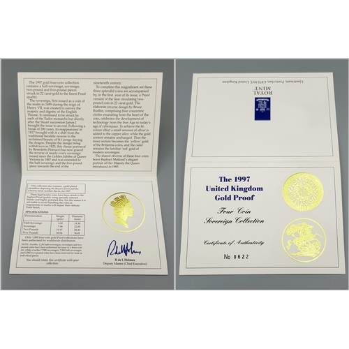 94 - A 1997 United Kingdom Gold Proof Four Coin Sovereign Collection. This 1997 Proof gold 22K Gold Sover... 