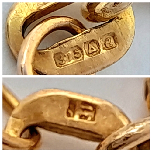 102 - A 9K Yellow Gold Disappearing Necklace. 40cm. 1.53g.