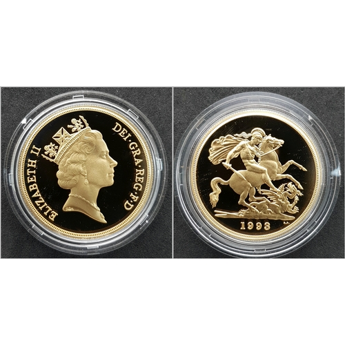 115 - A Royal Mint United Kingdom 1993 Gold Proof Four Coin Limited Edition Sovereign Set: The Queen Eliza... 