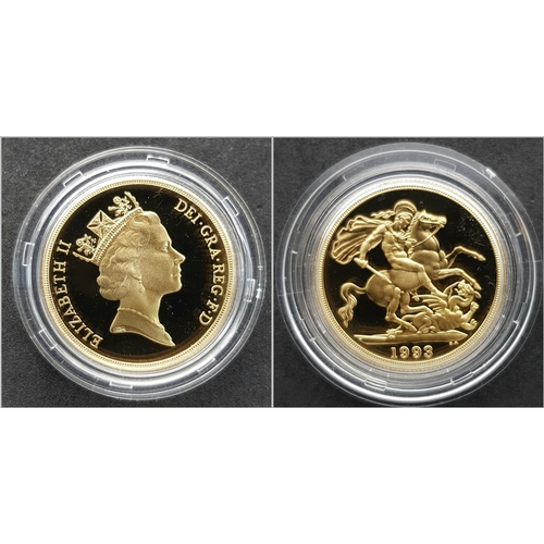 115 - A Royal Mint United Kingdom 1993 Gold Proof Four Coin Limited Edition Sovereign Set: The Queen Eliza... 