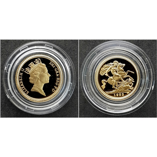 115 - A Royal Mint United Kingdom 1993 Gold Proof Four Coin Limited Edition Sovereign Set: The Queen Eliza... 
