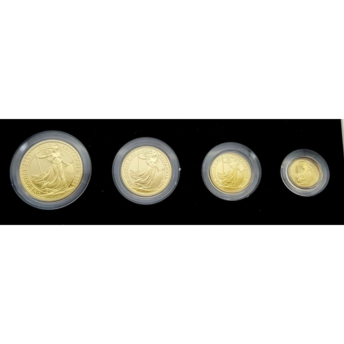 66 - A Royal Mint 2000 Gold Proof Britannia Coin Collection. This coin set features 4 x 22k gold coins po... 