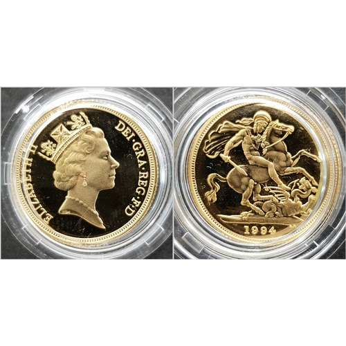 80 - A 1994 United Kingdom Gold Proof Sovereign Four Coin Collection. The 1994, 22K gold proof four coin ... 