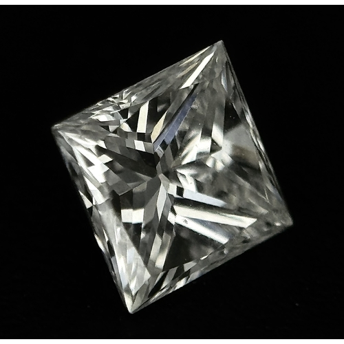 136 - A Loose, Natural Princess Cut 0.373ct Diamond. VVS2 clarity, I colour. IDL certificate.