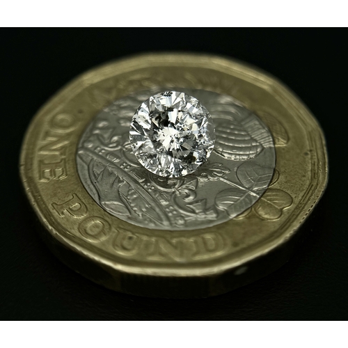 146 - A Loose, Natural Round Brilliant Cut 1.042ct Diamond. I2 clarity, F colour. IDL certificate.