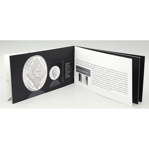 148 - A Royal Mint Silver Proof Piedfort Four-Coin Collection. Elizabeth I £5 - 56.56g, Prince Charles - £... 