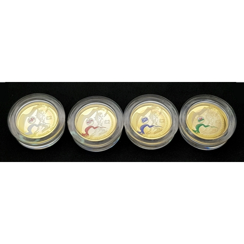 155 - The Official Commonwealth Games Piedfort Silver Proof Four-Coin Collection. This collection contains... 