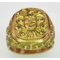 Eastern European Signet Ring with Ornate Coat of Arms. Size Y. Tests as ...