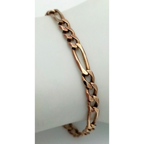 71 - An Italian 9K Yellow Gold Figaro Link Bracelet. 18cm. 6.75g.