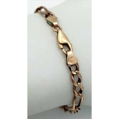 71 - An Italian 9K Yellow Gold Figaro Link Bracelet. 18cm. 6.75g.