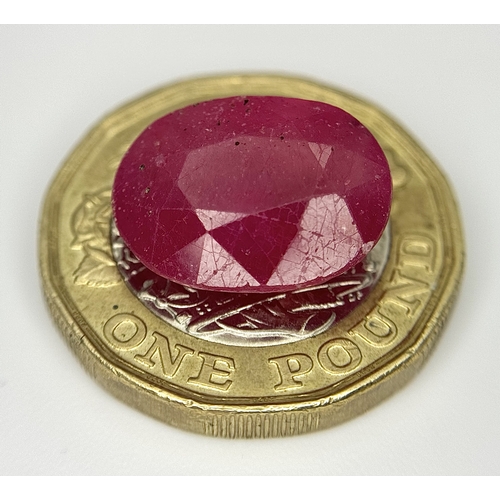 730 - A 9.68ct Faceted Madagascan Natural Ruby Gemstone. Oval shape. GLI certified. Ref: V.C.11