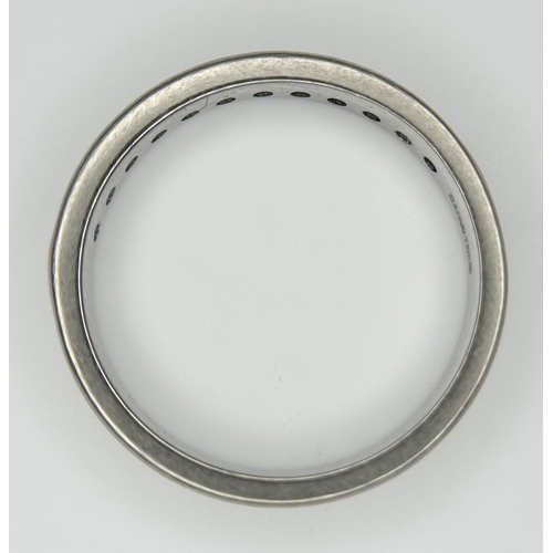 75 - AN 18K WHITE GOLD DIAMOND SET HALF ETERNITY RING. 0.25CTW. 3.5G. SIZE M. SC4075.