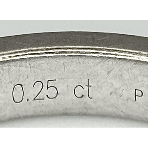 75 - AN 18K WHITE GOLD DIAMOND SET HALF ETERNITY RING. 0.25CTW. 3.5G. SIZE M. SC4075.