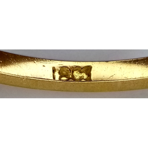 96 - AN 18K YELLOW GOLD VINTAGE OLD CUT DIAMOND 5 STONE RING. 0.65CTW. 2.3G. SIZE N. 9789