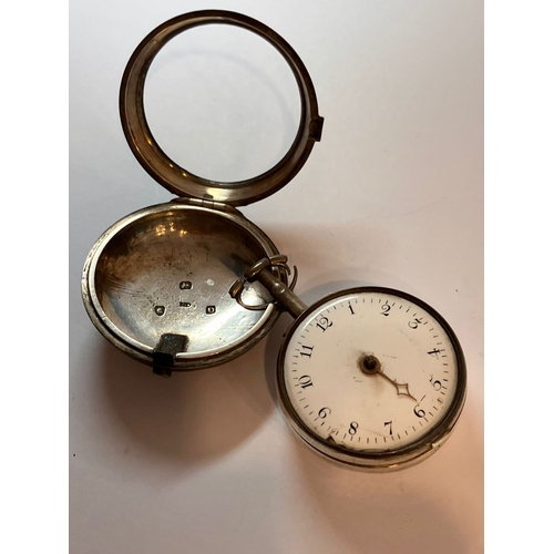 147 - Rare Antique SILVER PAIRED POCKET WATCH. Outer Silver Case Hallmarked London 1799. Exquisite  Inner ... 