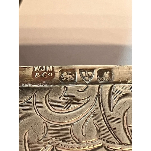 112 - Antique SILVER VESTA . Clear Hallmark for W.J. Myatt, Chester 1912. Beautifully decorated with blank... 
