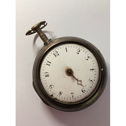 147 - Rare Antique SILVER PAIRED POCKET WATCH. Outer Silver Case Hallmarked London 1799. Exquisite  Inner ... 