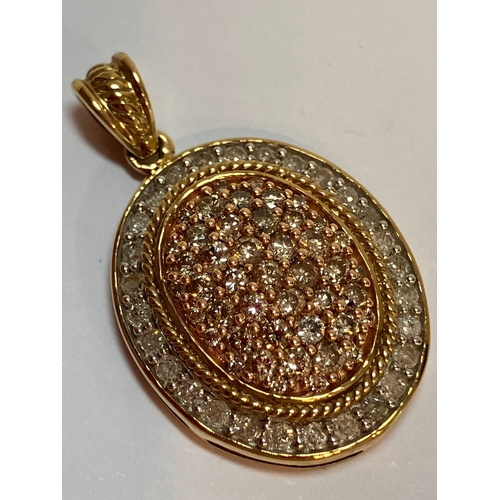 84 - Fabulous DIAMOND ENCRUSTED 9 CARAT GOLD PENDANT.  3.7 Grams. 2.5cm x 1.5 cm. Absolute statement piec... 
