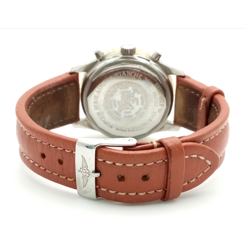 69 - A Breitling Limited Edition Top Gun Chronograph Automatic Gents Watch. Model - 30022. Brown leather ... 