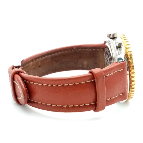 69 - A Breitling Limited Edition Top Gun Chronograph Automatic Gents Watch. Model - 30022. Brown leather ... 