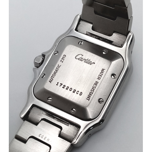 90 - An Automatic Cartier Santos Galbee Ladies Watch. Model 2319. Stainless steel and yellow gold bracele... 