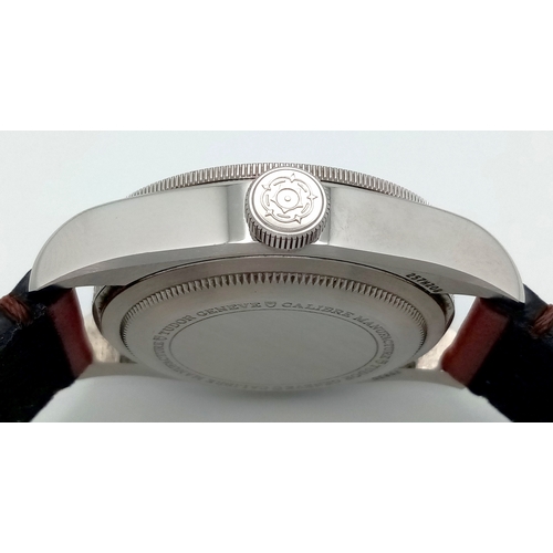 97 - A Tudor GMT Automatic Gents Watch. Model 79830RB. Brown leather strap. Stainless steel case - 42mm. ... 