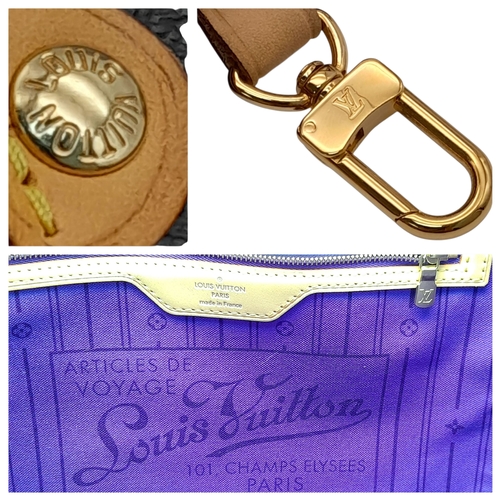 153 - A Louis Vuitton Neverfull Tote Bag. Monogram coated canvas exterior with leather trim, two straps an... 