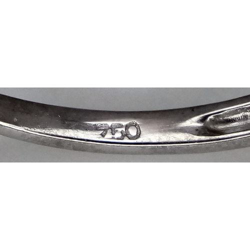 61 - AN 18K WHITE GOLD DIAMOND CLUSTER RING. 0.20CTW. 3.4G. SIZE N. REF-9808.