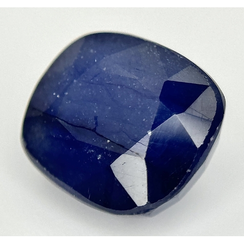 723 - A 6.88ct Faceted Madagascan Blue Sapphire Gemstone. Cushion shape. Colour enhanced. GLI certified. R... 