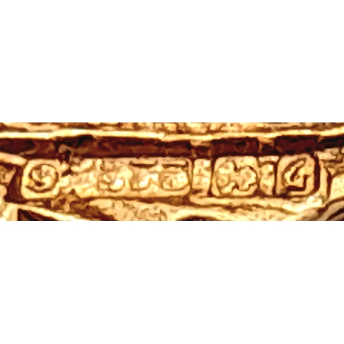 735 - A 9K Yellow Gold Thistle Pendant/Charm. 10mm. 1.7g.