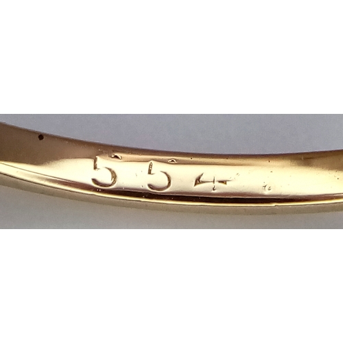 726 - AN 18K YELLOW GOLD AND PLATINUM VINTAGE DIAMOND RING. 1.4G. SIZE N. REF - SC4078.