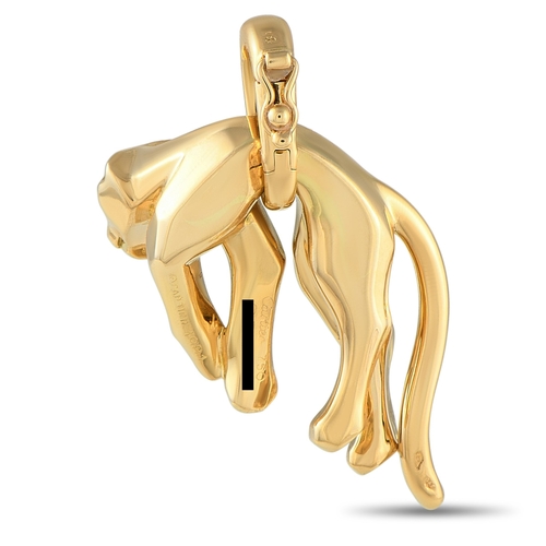 213 - A Cartier Panthere 18K Yellow Gold Pendant.  This polished yellow gold pendant has a sleek bail hold... 