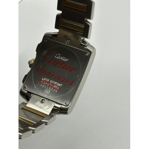 79 - A Cartier 2303 Tank Francaise Watch. Bi metal (18k yellow gold and stainless steel) strap. Year 2007... 