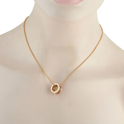 14 - A Bvlgari Legend 18K Rose Gold Ceramic Necklace. The luxury brands signature engraved at each end of... 
