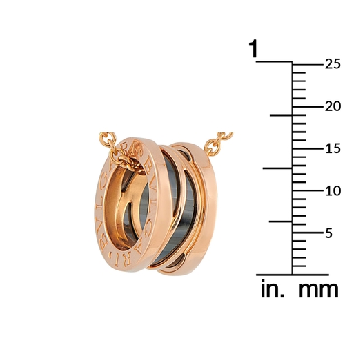 14 - A Bvlgari Legend 18K Rose Gold Ceramic Necklace. The luxury brands signature engraved at each end of... 