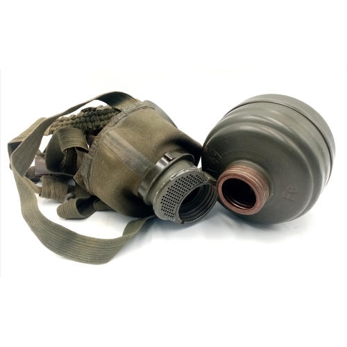 1942 Dated German Gas Mask and Canister. Named to an SS Panzer ...