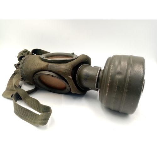 1942 Dated German Gas Mask and Canister. Named to an SS Panzer ...