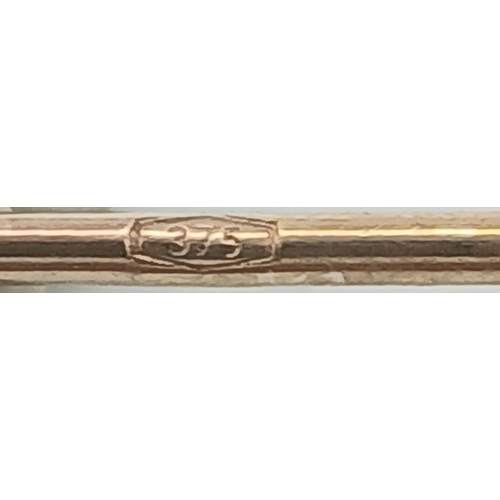 102 - A PAIR OF 9K YELLOW GOLD VINTAGE DIAMOND SET DROP EARRINGS. 41MM DROP. 4.5G. REF: TAN 6001