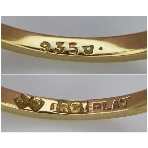 114 - 18K YELLOW GOLD DIAMOND 5 STONE RING. APPROX 0.35CT DIAMONDS. 2.5G SIZE L. REF: S/A 1502