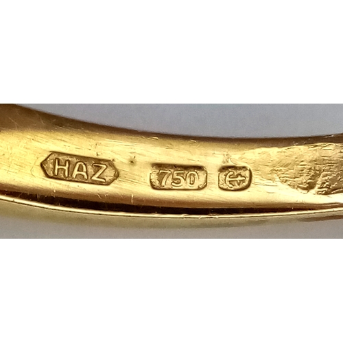 61 - AN 18K YELLOW GOLD DIAMOND SET HALF ETERNITY RING. 0.50CTW. 2.9G. SIZE U. SC6057.