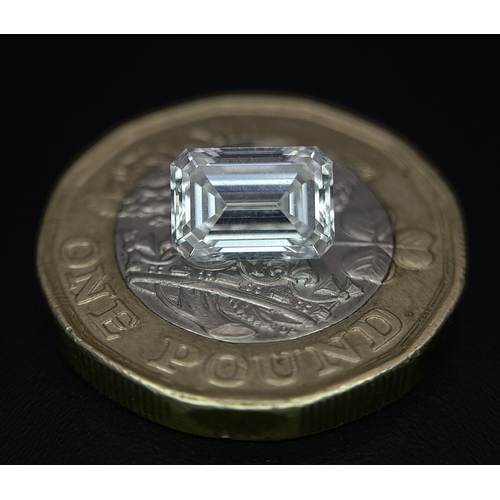 107 - AN EMERALD CUT LAB GROWN DIAMOND 2.02CT . REF: PB 9001