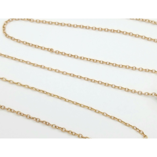 84 - Delightful 9 CARAT GOLD NECKLACE with integrated BLUE TOPAZ DROP PENDANT. 3.25 Grams. 44 cm includin... 