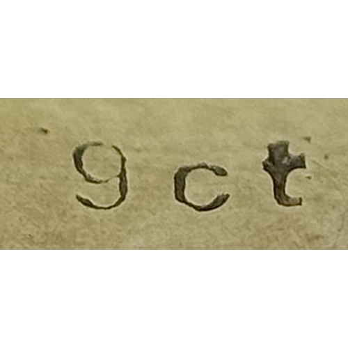 43 - A 9K Yellow Gold Ruby and Diamond Crossover Ring. Size R. 2.83g.