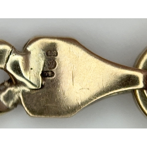 558 - A 9K Yellow Gold Italian Fancy Link Bracelet. 20cm. 3.75g.