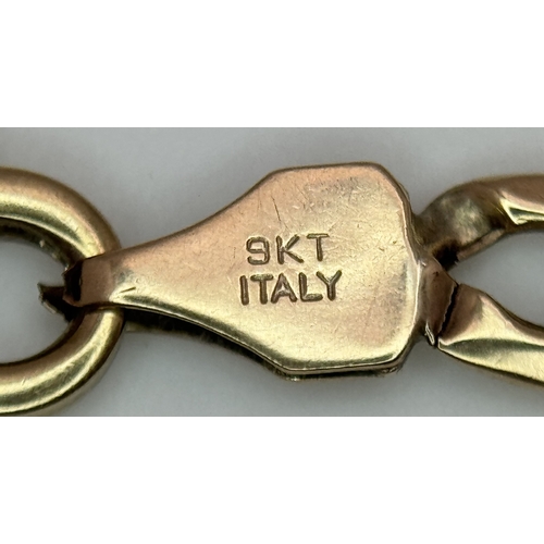 558 - A 9K Yellow Gold Italian Fancy Link Bracelet. 20cm. 3.75g.