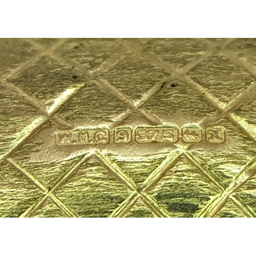 753 - A 9k yellow gold purse charm/pendant. 1.1g. SH2366I