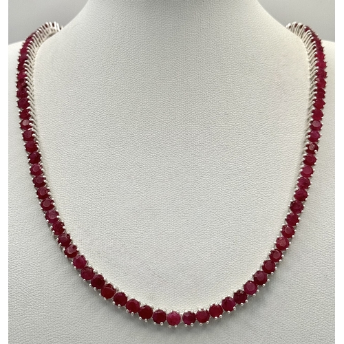 718 - A Ruby Gemstone Tennis Necklace. Set in 925 Silver. 46cm.
CD-2054.