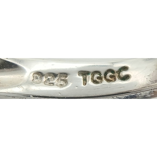 1469 - An Impressive Sterling Silver Lemon Quartz Cluster Ring Size P. The Ring measures 2.3cm Long at the ... 