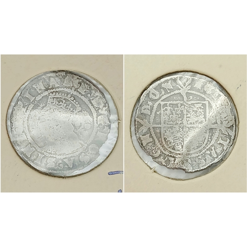 1490 - An Elizabeth I, 5th Issue (1582-1600) Silver Half Groat Coin. In Protective Sleeve.