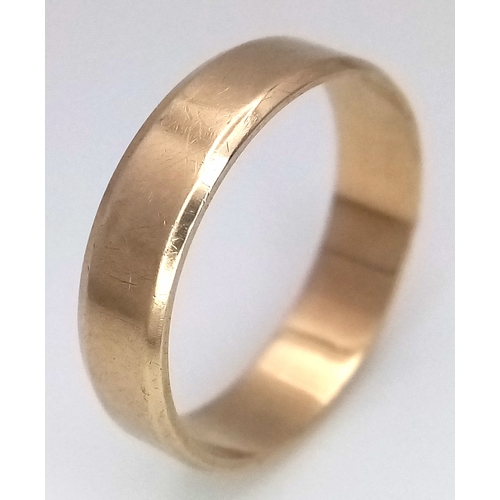1379 - A 9K GOLD BAND RING .       1.8gms    size L
